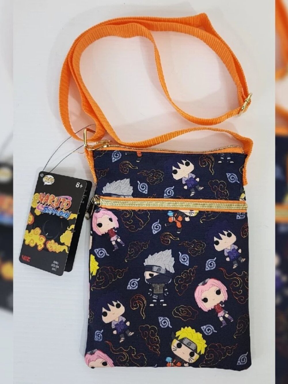 NWT NARUTO MINI SHOULDER BAG UNISEX ALLOVER PRINT FUNKO DOLL ADJUSTABLE STRAP